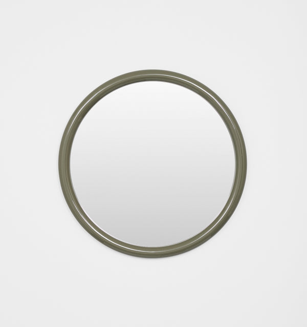 Middle of Nowhere Gertrude Round Gloss Mirror, Olive | Norsu Interiors