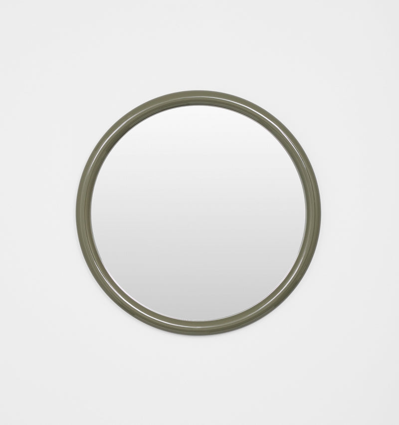 Middle of Nowhere Gertrude Round Gloss Mirror, Olive | Norsu Interiors