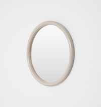 Middle of Nowhere Gertrude Round Gloss Mirror, Sand - tubular frame profile