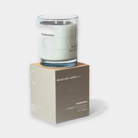 Grace and James Casablanca scented candle with its gift box