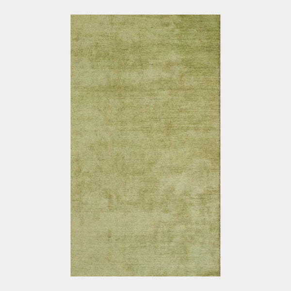 GlobeWest Bower Faris Rug in Romaine, deep-etched on grey