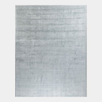 GlobeWest Bower Frame Rug in Seaside Blue, deep-etched on grey