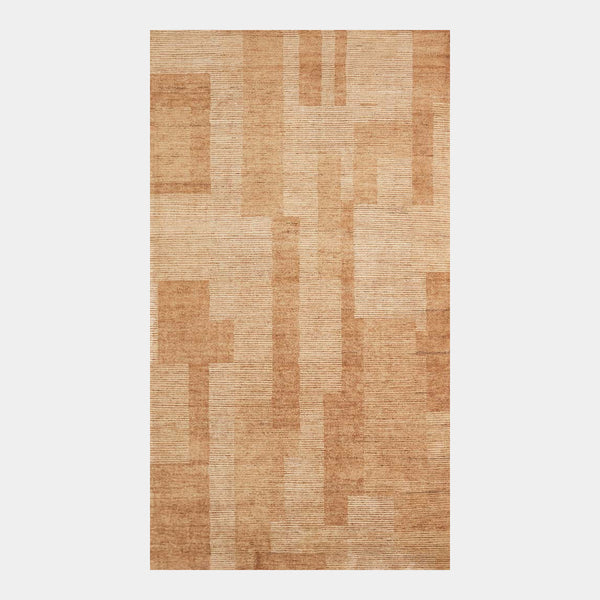 GlobeWest Bower Vienna Rug in Copper, deep-etched on grey