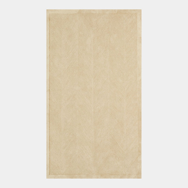 GlobeWest Tepih Eira Rug in Ecru, deep-etched on grey