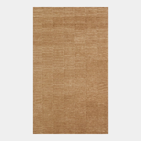 GlobeWest Tepih Harmony Rug in Butternut, deep-etched on grey