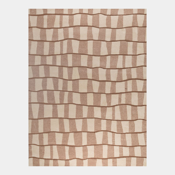 GlobeWest Tepih Milton Rug in Fawn, deep-etched on grey