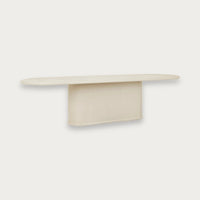 GlobeWest Cleo pedestal dining table in Putty, W2850