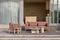 GlobeWest Cape Sofa Chair - Tuscan Brick - Sandcastle, styled in a room setting