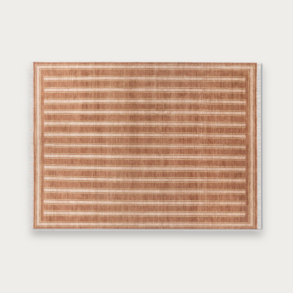 GlobeWest Bower Wren Stripe Rug - Sunset