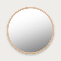 GlobeWest Brody Round Mirror in New Oak | Norsu Interiors