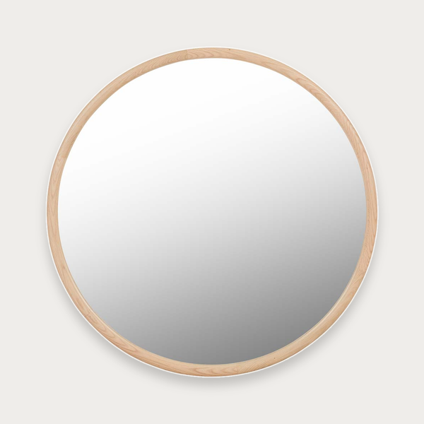 GlobeWest Brody Round Mirror in New Oak | Norsu Interiors