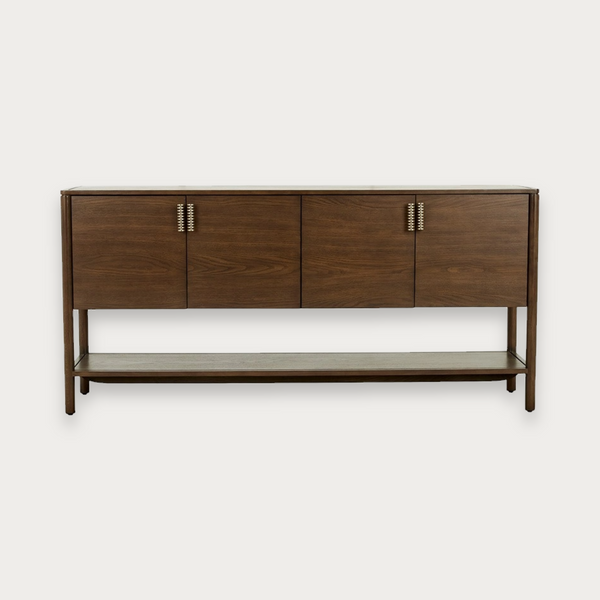GlobeWest Marlow Buffet - Chocolate Oak - Brass