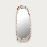 GlobeWest Oakley Pebble Floor Mirror in Monica Red Marble | Norsu Interiors