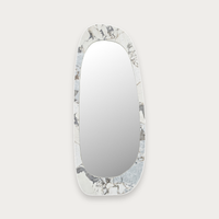 GlobeWest Oakley Pebble Floor Mirror in Ocean Marble | Norsu Interiors