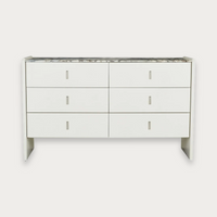 GlobeWest Pearce Marble Dresser - Bone - Matt Ocean Marble