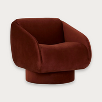 GlobeWest Suki Swivel Occasional Chair - Rum Raisin