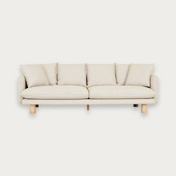 GlobeWest Vittoria Elliot 4 Seater Sofa - Staunch Almond - Natural Ash