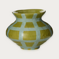 Heirloom Check Vase - Olive/Blue