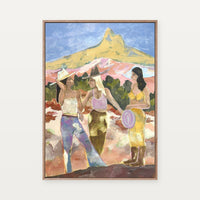 Marcia Priestley Boots + Banter fine art canvas print framed in Natural Timber