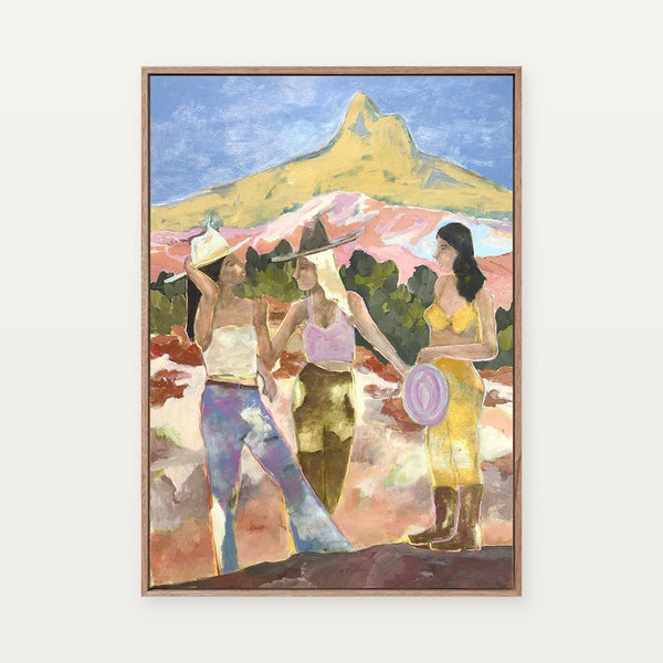 Marcia Priestley Boots + Banter fine art canvas print framed in Natural Timber