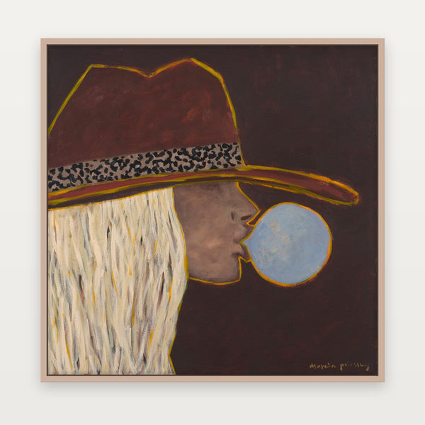 Marcia Priestley Bubble fine art canvas print framed in Natural Timber