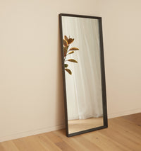 Hugo Timber Mirror, Charcoal, 76 x 178cm - styled in situ
