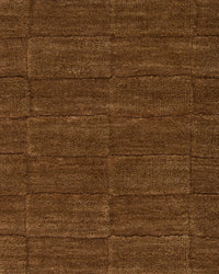 Baya Hugo Floor Rug in toffee color with hand-carved wool checkerboard design