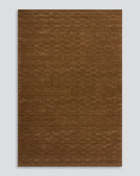 Baya Hugo Floor Rug toffee color handcrafted NZ wool checkerboard design