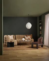 Baya Hugo floor rug in toffee color with hand-carved checkerboard design made of 100% New Zealand wool