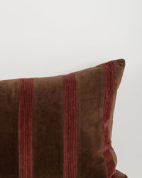 Huxley Chocolate/Cherry velvet and corduroy detail