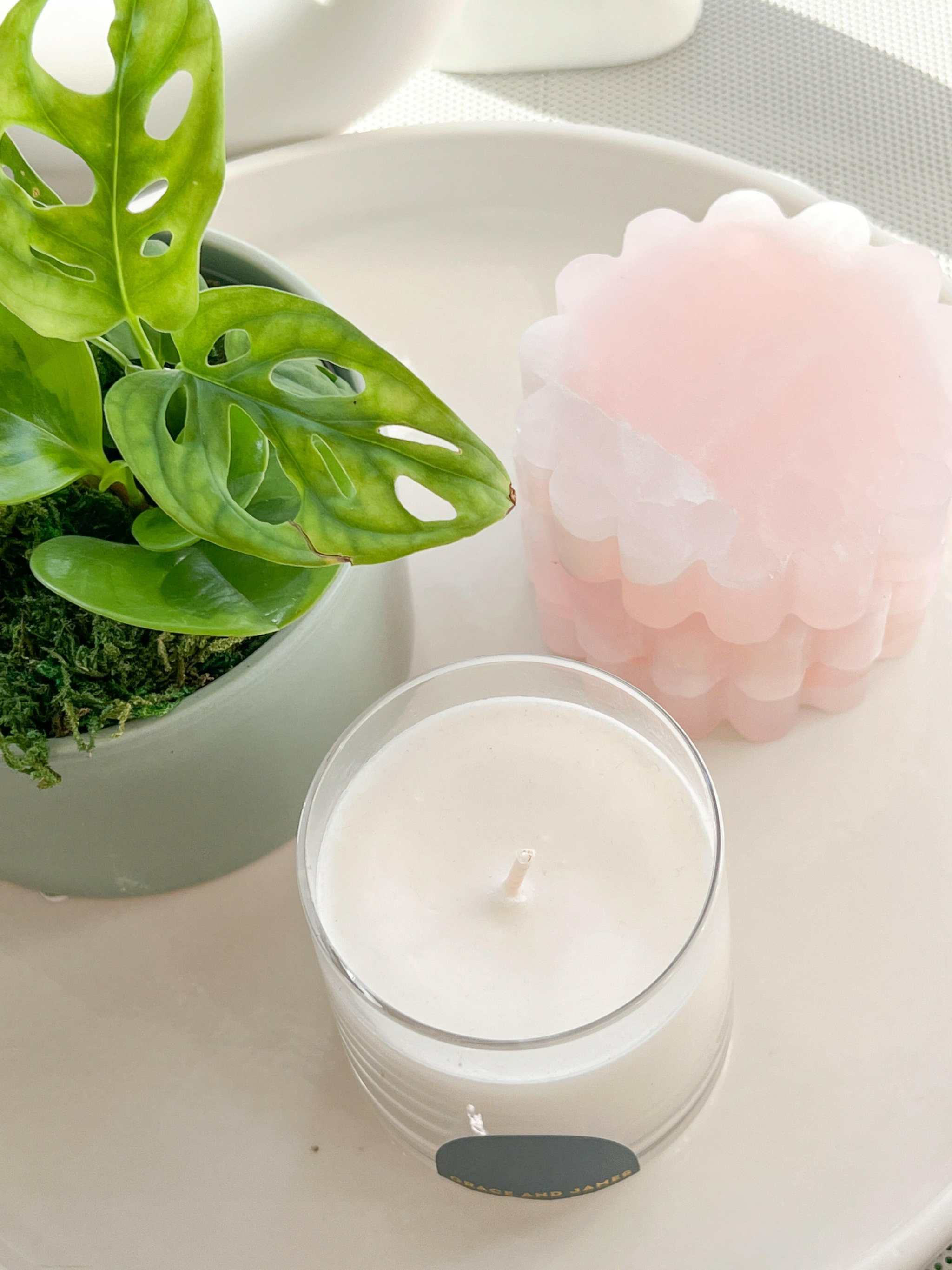 Makes Scents Of It placemats & coasters norsuHOME Pink Marble Fluted Candle Coaster (7954133876985)