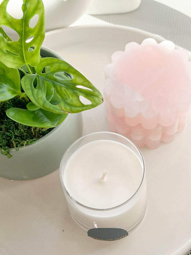 Makes Scents Of It placemats & coasters norsuHOME Pink Marble Fluted Candle Coaster (7954133876985)