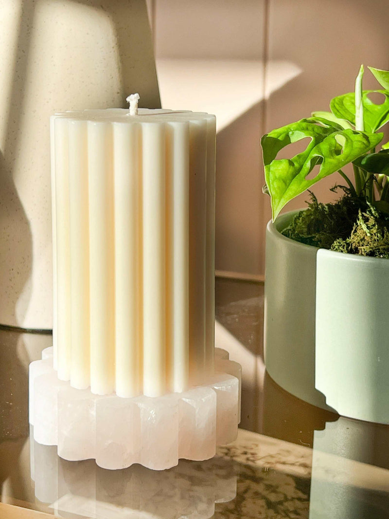 Makes Scents Of It placemats & coasters norsuHOME Pink Marble Fluted Candle Coaster (7954133876985)