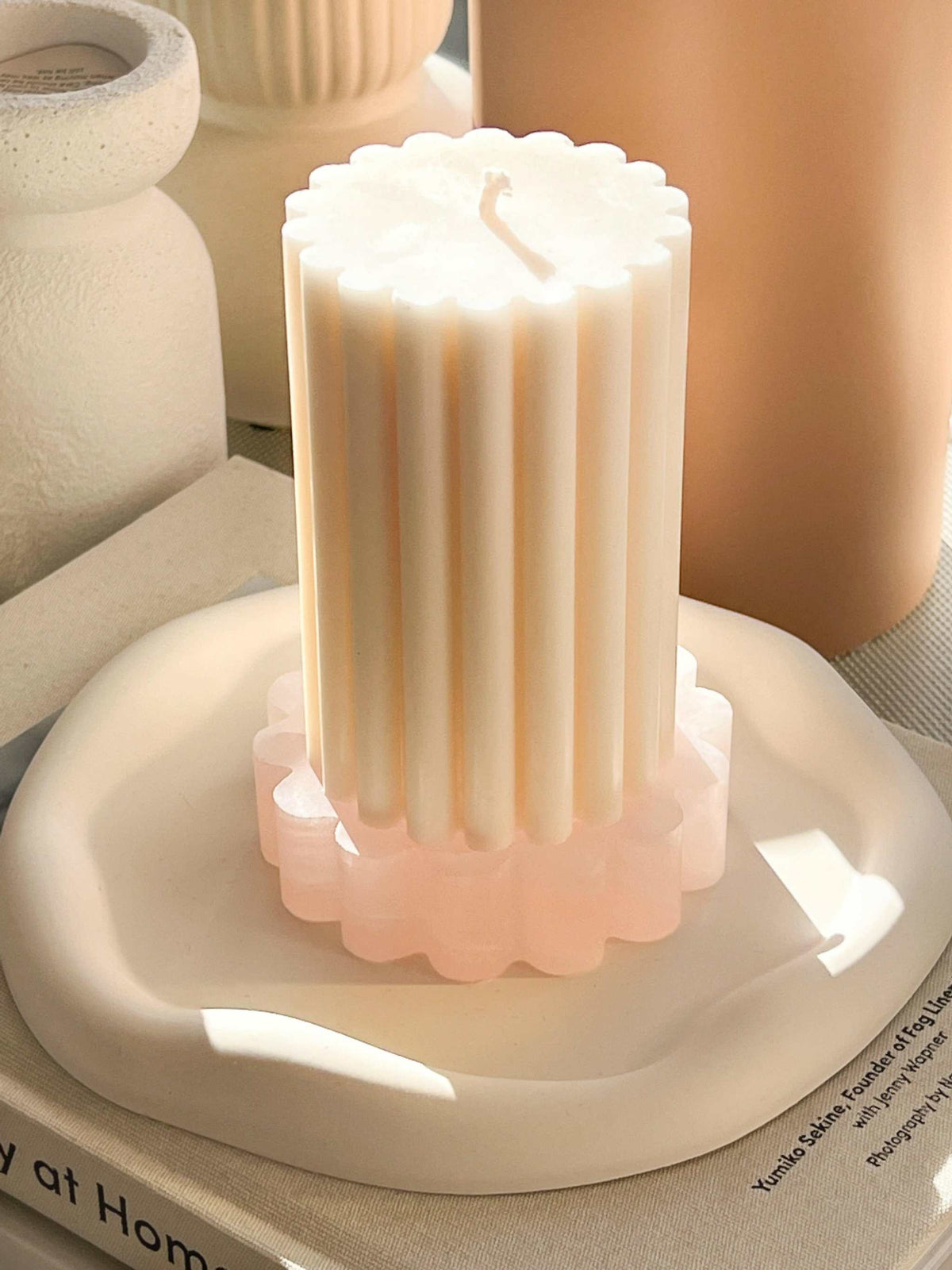 Makes Scents Of It placemats & coasters norsuHOME Pink Marble Fluted Candle Coaster (7954133876985)