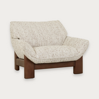 GlobeWest Juno Bowie Sofa Chair in River Birch with walnut ash base