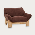 GlobeWest Juno Bowie Sofa Chair, Root Beer / Natural Ash