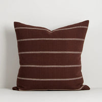 Baya Juno Cushion in Mulberry color with woven jacquard cotton fabric and subtle linear pattern