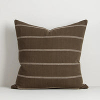 Baya Juno Cushion in thyme color with woven jacquard cotton fabric and subtle linear pattern