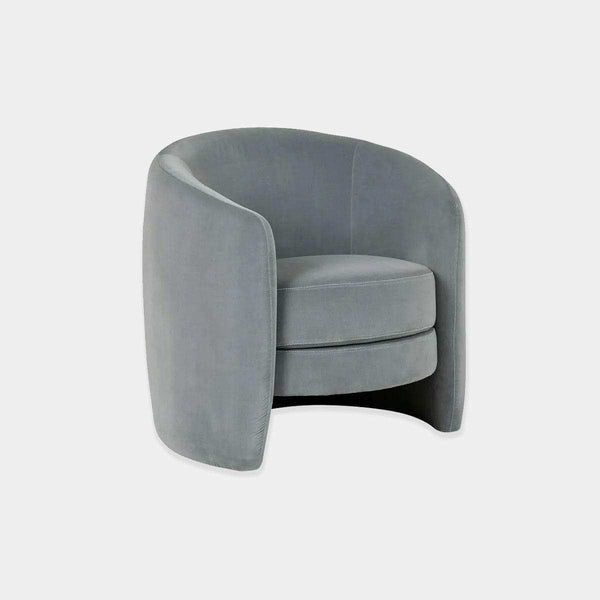 GlobeWest Kennedy Tenner Occasional Chair, Misty Blue Velvet | Norsu Interiors