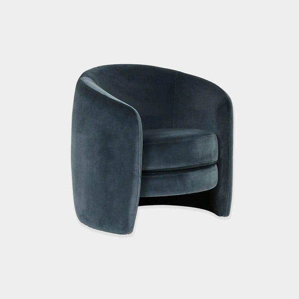 GlobeWest Kennedy Tenner Occasional Chair, Blue Charcoal Velvet | Norsu Interiors