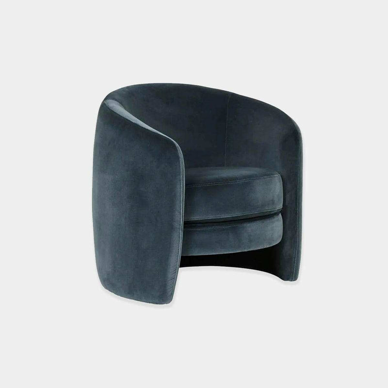Globe West Occasional Chairs Kennedy Tenner Occasional Chair, Blue Charcoal Velvet