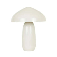 Easton Curve Table Lamp in gloss oyster grey with iron shade and base, featuring a curved design and inline switch