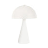 GlobeWest Easton Dome modern white mushroom-shaped metal table lamp with pedestal base for home and office decor