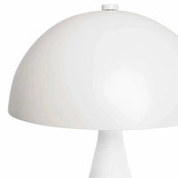 GlobeWest Easton Dome white modern mushroom-shaped metal table lamp with solid pedestal base