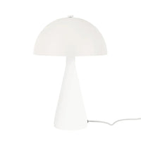 GlobeWest Easton Dome modern white mushroom-shaped metal table lamp with cordline switch