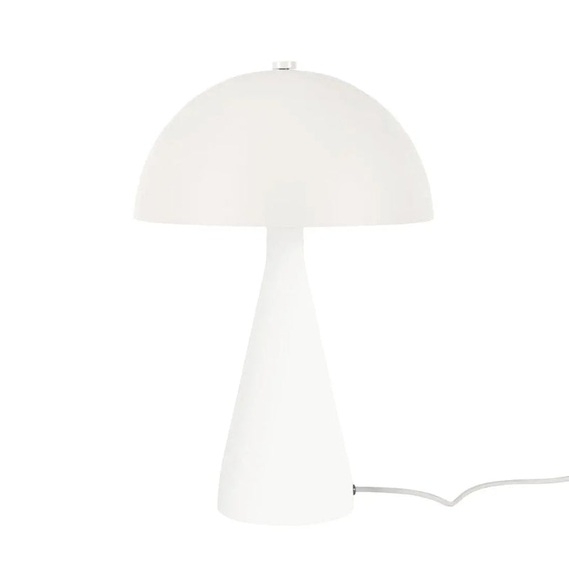 GlobeWest Easton Dome modern white mushroom-shaped metal table lamp with cordline switch