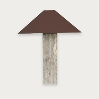 GlobeWest Easton Quinn Table Lamp - Mocha Travertine - Brick