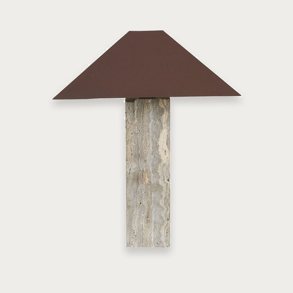 GlobeWest Easton Quinn Table Lamp - Mocha Travertine - Brick