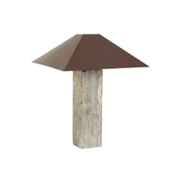 GlobeWest Easton Quinn Table Lamp - Mocha Travertine - Brick