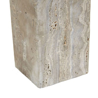 GlobeWest Easton Quinn Table Lamp - Mocha Travertine - Brick